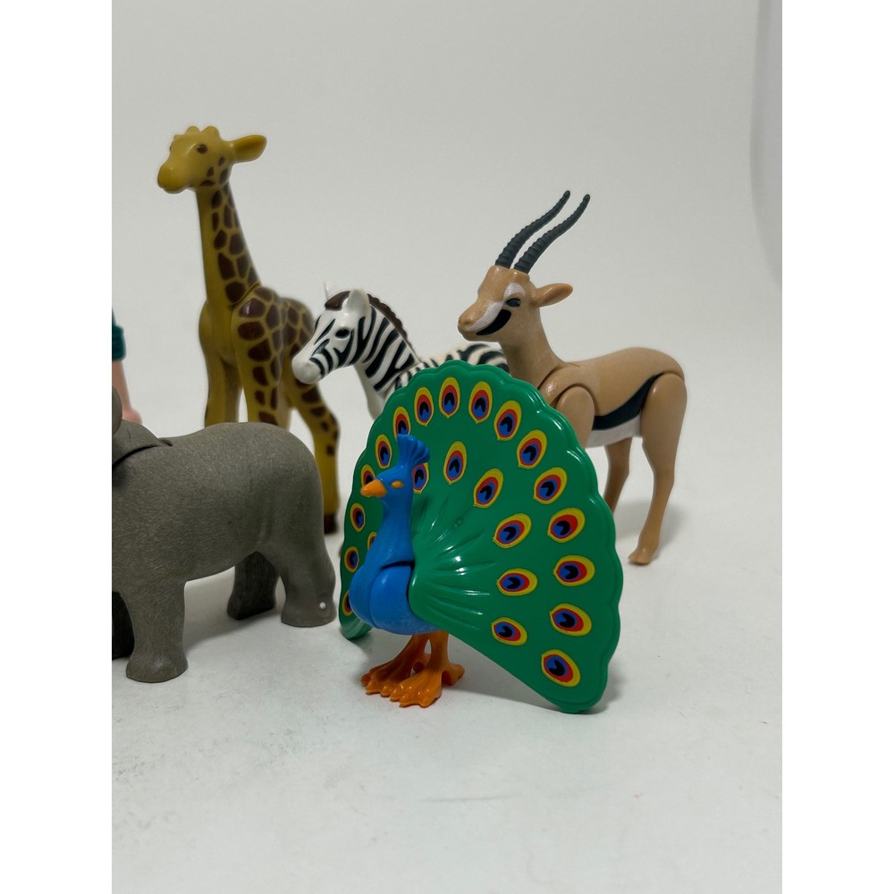 Playmobil Zoo Safari Animal Figures Lot Giraffe‎ Zebra Rhino Peacock 13pc Set - Picture 5 of 6